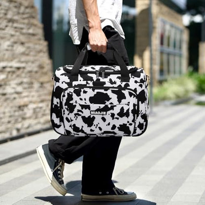 Underseat Carry On Luggage Bag, Lightweight Travel Tote Bag for Travel - color: Cow pattern, size: 16IN