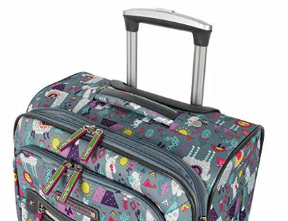 Lily Bloom Luggage Carry On Expandable Design Pattern Suitcase For Woman With Spinner Wheels (Llama Mama, 20in) - color: Llama Mama