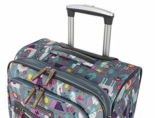 Lily Bloom Design Pattern 28" Luggage Softside Expandable With Double Spinner Wheels, Large Lightweight Suitcase Checked Bag For Women - color: Llama Mama