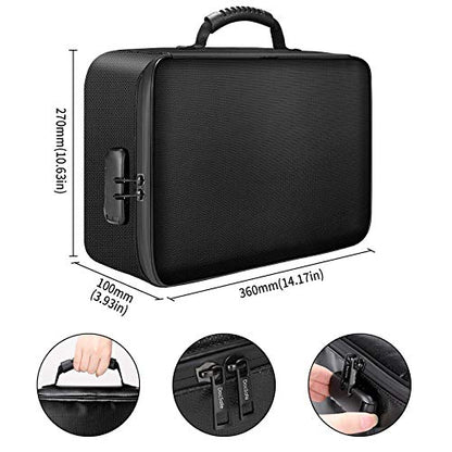 DocSafe Document Bag with Lock, Fireproof 3-Layer File Storage Box, Black - color: Black, size: 14.2"x10.6"x4"