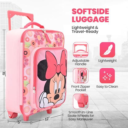 Fast Forward Minnie Mouse Girls Luggage 16" Soft Side Wheeled Pilot Case- Rolling Suitcase 16x12x5 - color: Minnie Mouse 16"