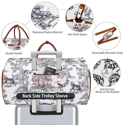 Garment Bag for Travel Convertible Carry on Travel Duffel Bag for Men Women - color: Multicolor