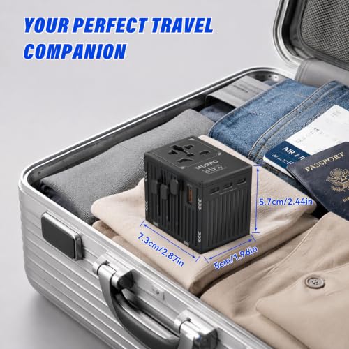 Universal Travel Adapter International Power Adapter with 4 USB-C & 1 USB-A Port