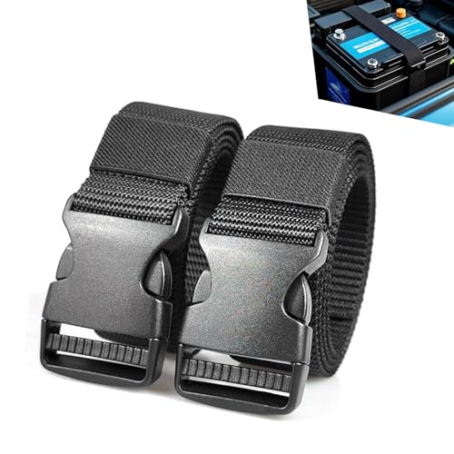 MLY 2PCS Adjustable Luggage Straps, Battery Box Strap Hold Down, 39 Inch Quick Release Buckle Straps, Multi-Functional Nylon Tie Down, Universal for Suitcase, Backpack & Outdoor, Secures Battery Box