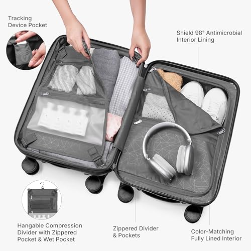 Traveler's Choice Edinburgh II Hardside Spinner Luggage, TSA Lock, Black, 29" Large - color: Black, size: 29" Large