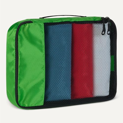 Amazon Basics 4피스 포장 여행 정리함 큐브 세트 - 미디엄, 그린 - color: 초록색., size: 중형