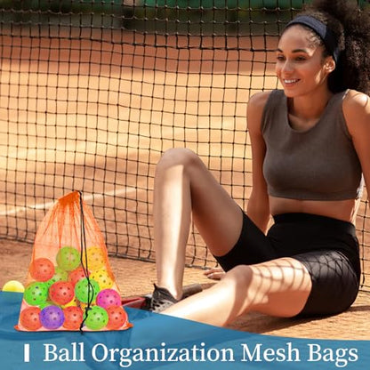 6 Pack Mesh Drawstring Bags with Lock, 14x17 for Gym, Beach, Laundry - color: Orange