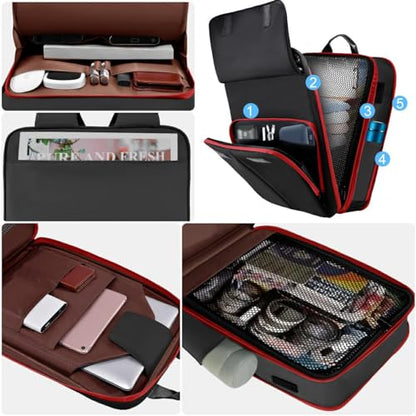 ZINZ Slim & Expandable Laptop Backpack 15.6 16 17 inch,Black Red - color: B01rd01