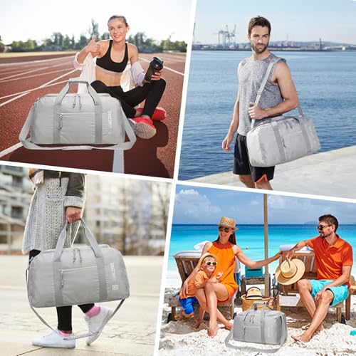 Foldable Travel Bag 85L, Extra Large Duffel for Camping & Trips - color: Light Gray, size: 85L