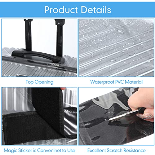Sadnyy 3 Pcs Clear Luggage Cover Black Border Left Opening Style - color: Black Border, style: Left Opening Style