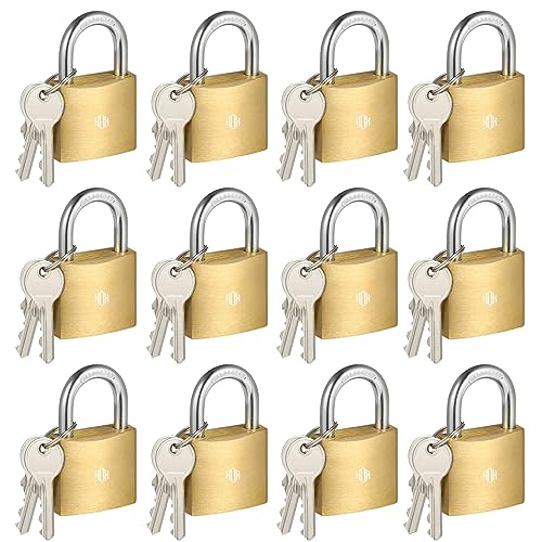 HOX Solid Brass Keyed-Alike Padlock, Hardened Steel Shackle, 30mm, 12-Pack - size: 12Pack