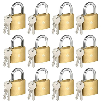 HOX Solid Brass Keyed-Alike Padlock, Hardened Steel Shackle, 30mm, 12-Pack - size: 12Pack