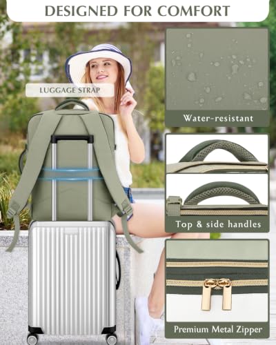ZOMFELT Personal Item Travel Bag 18x14x8 Expandable 40L-45L Travel Backpack