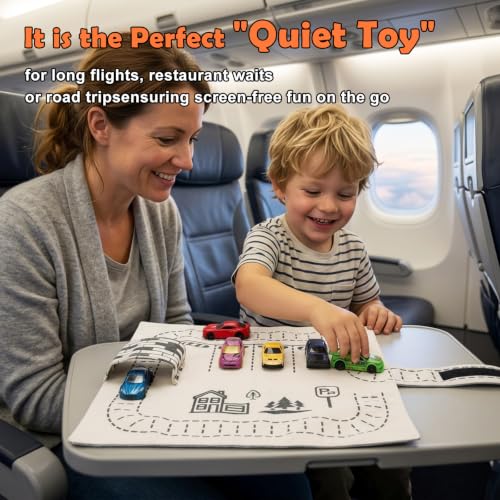Portable Toy Car Storage Roll and Playmat - Travel Car Carrier Organizer Case - size: S