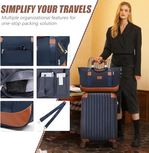 Cosbarn Carry On Luggage,3 Piece Luggage Set,22x14x9 Airline Approved - color: PorscheBlue