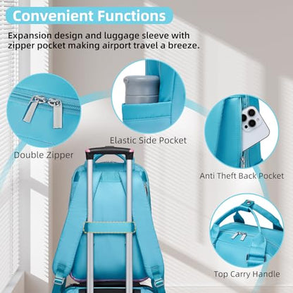 LARVENDER Carry on Luggage Sets 3 Piece, 20 Inch Suitcases, Cotton Candy - color: Cotton Candy-20BP, size: 3 Piece Set (Backpack/TB/20)