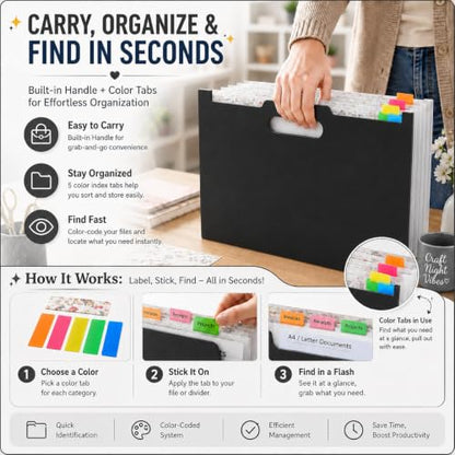 12x12 Scrapbook Paper Storage Organizer - color: black