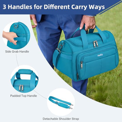 HanTrip 16 Inch Underseat Carry On Duffle Bag for Airplanes, Caribbean Blue - color: Caribbean Blue, size: Carry-on 16.5-Inch