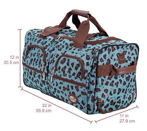 Rockland Rolling Duffel Bag, Black, 22" - color: BLUELEOPARD, size: 22-Inch