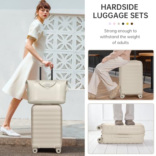 Carry On Luggage Set 3 Piece, Carry-on Suitcase With Wheels - color: DT-Oysters