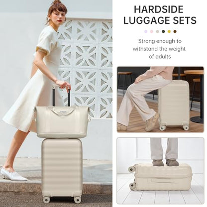 Carry On Luggage Set 3 Piece, Carry-on Suitcase With Wheels - color: DT-Oysters