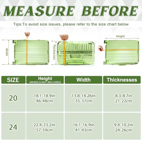 Clear PVC Luggage Cover Protector - No Disassembly Suitcase Covers for 24Inch Front Open Luggage, Carry on Luggage Protective Covers for Wheeled Suitcase Waterproof Dustproof Anti-scratch - size: 24 Inch