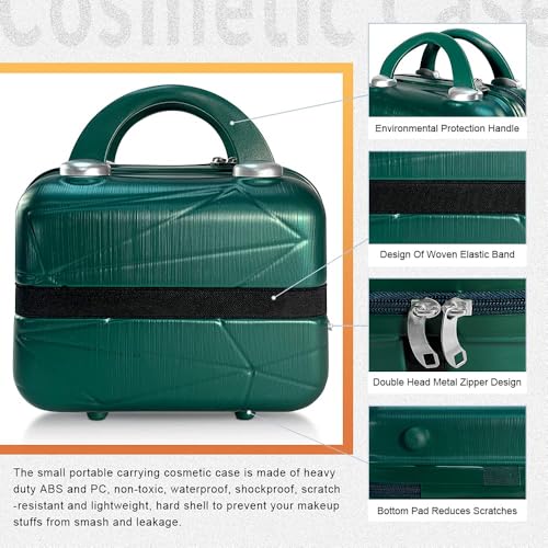 12 Inch Multi-Purpose Waterproof Hard Shell Makeup Case (Green) - color: H003-Green-12 Inch