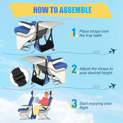 Airplane Foot Fammock, No Collapse Thickened Bamboo Plane Foot Rest Travel - color: 1 Pc Blue