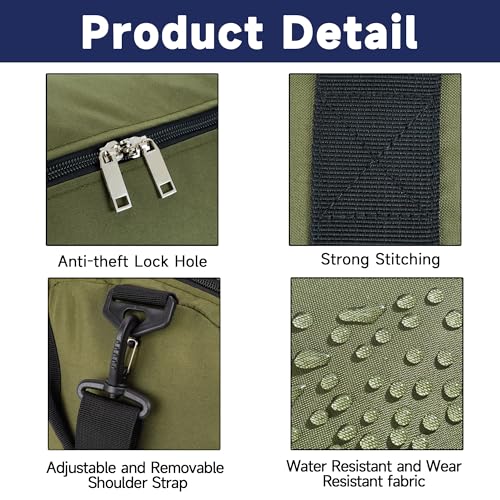 Arxus Duffle Bag 30L/50L/90L Long Travel Bag for Baseball Bat Tent Large - color: Green, size: 30L