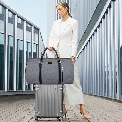 Convertible 2-in-1 Garment Bags for Travel with Waterproof Shoe Compartment - color: 3-Grey