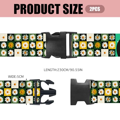 Nuxovilar Luggage Straps Set for Suitcase 1.96x71in Polyester - color: CC01460, size: 1.96"x70.86"