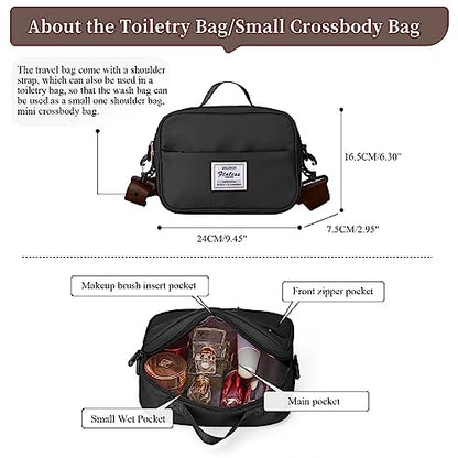 Weekender Bags for Women, Carry-On Overnight Travel Duffel Bag - color: Black & Brown, size: Extra Large