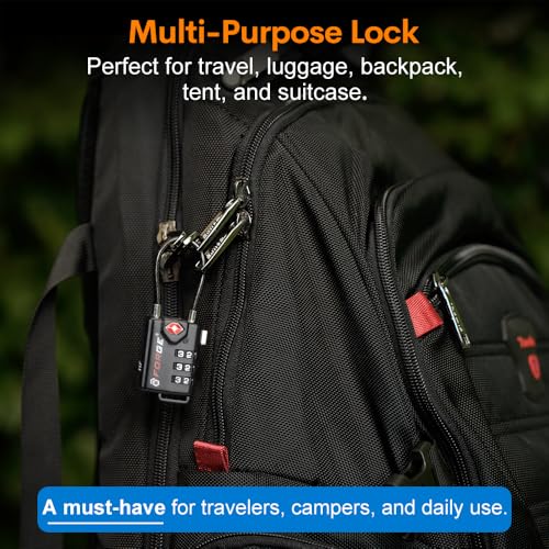 Forge TSA Approved Luggage Locks, Open Alert Cable Lock, Black, 2 Pack - color: Black 2 Pack
