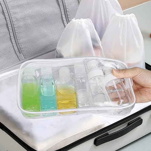 Travel Bottles for Toiletries 10 PCS 3.4oz Travel Size Containers - color: D-Transparent