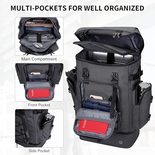 WITZMAN Travel Backpack for Men Women Carry-on Convertible Duffel Backpack - color: Silvery Grey