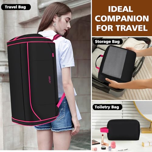 Convertible Garment Bag for Travel, 4-in-1 Backpack for Women Men, 3pcs 50L - color: C-Black Red
