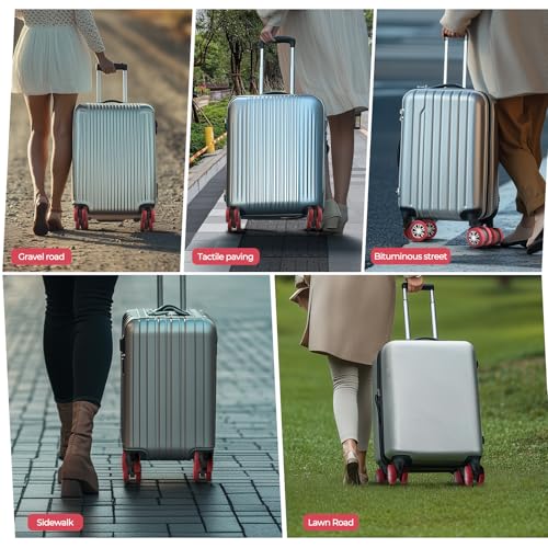 8Pcs Upgrade Luggage Wheel Covers, Travel Accessories (Red) - color: Red