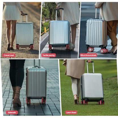 8Pcs Upgrade Luggage Wheel Covers, Travel Accessories (Red) - color: Red