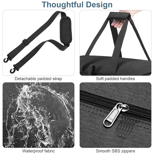 80L EXTRA LARGE Foldable Waterproof Travel duffle Bag for Men and Women - color: Black, size: 80L