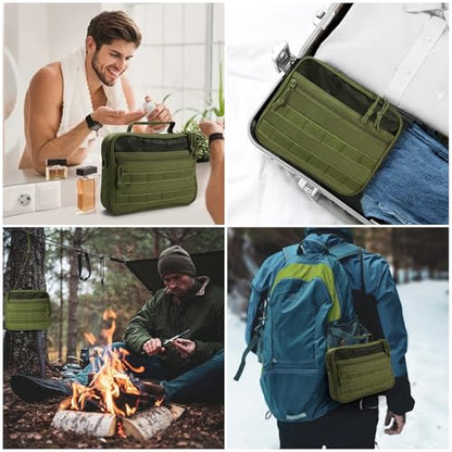 Hanging Toiletry Bag for Men,Travel Toiletry Bag Organizer Dopp Kit - color: Green