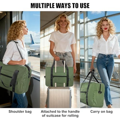 Duffle Bag for Travel Foldable Personal Item Travel Bag, 40L, Army Green - color: Army green, size: 40L