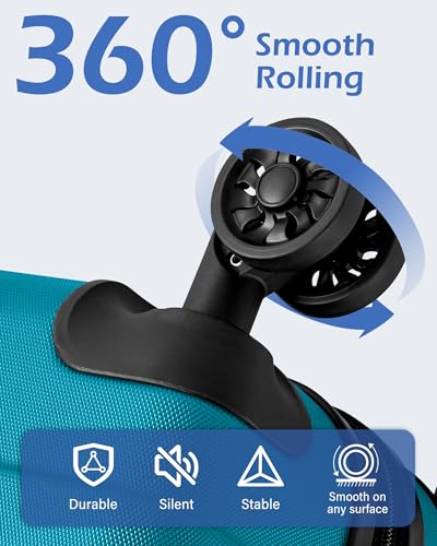 Coolife Hardside ABS Luggage, TSA Lock, Spinner Wheels, 24in Checked - color: blue, size: Medium (24 In)