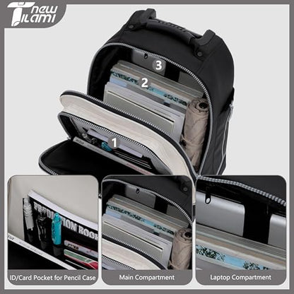NEW TILAMI 19 Inch Rolling Backpack 4 Spinner Wheels for School White - color: White