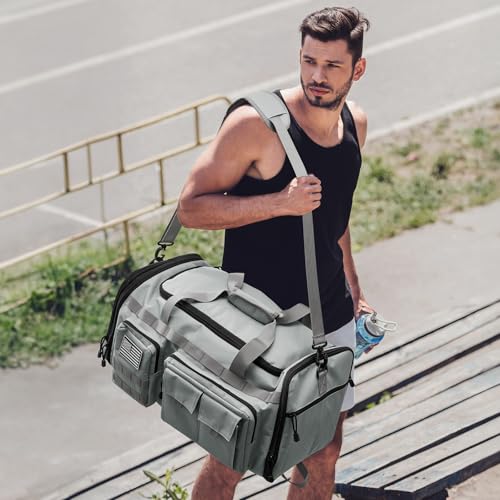 G4Free 3-in-1 Expandable Duffle Bag for Travel Gym, Large Duffel Backpack - color: Grey