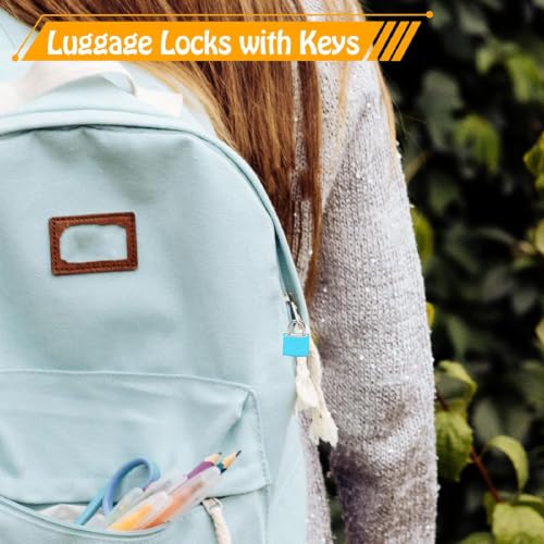 Bonsicoky 6 Pack Suitcase Locks with Keys, Multicolor Padlocks(6 Color B) - color: 6 Colors-B