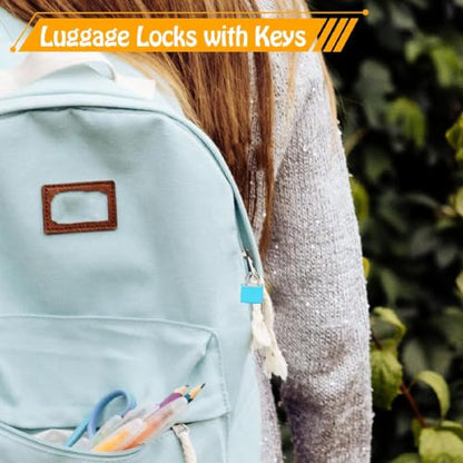 Bonsicoky 6 Pack Suitcase Locks with Keys, Multicolor Padlocks(6 Color B) - color: 6 Colors-B