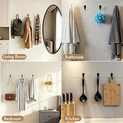 CBWLWJ 32 Pack Coat Hooks Wall Mounted Single Prong Robe Wall Hooks for Hanging Towel Hooks for Living Room, Bathroom, Kitchen, Bedroom for Coat, Bag, Scarf, Towel, Hat, Key, Cup (Silver) - color: Silver