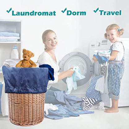 Coomee Heavy Duty Laundry Bag, 2 Pack XL Nylon Laundry Bags with Straps - color: Navy, size: 41" x 28" x 1"