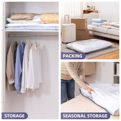 TAILI 6 Pack Vacuum Storage Bags, XXL Jumbo (47x39 Inch), Cream - size: 6 XXL Jumbo
