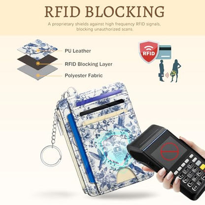 Kelvoris Credit Card Holder Small Wallet Women, Slim RFID, HummingBird - color: Bird